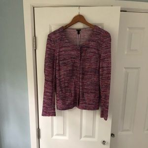 J Crew knit jacket with zipper and pocket detail L